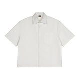 Men's boxy fit short sleeve workwear style shirt - summer casual heavyweight men's shirt