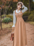 Betty Draper Valentine's Day Dress Spring and Autumn Elegant Lace Stitching Dress