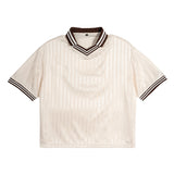 Etai men's clothing summer lightweight polo shirt color block jersey t-shirt men's trendy brand premium loose v-neck short sleeve men's t-shirt