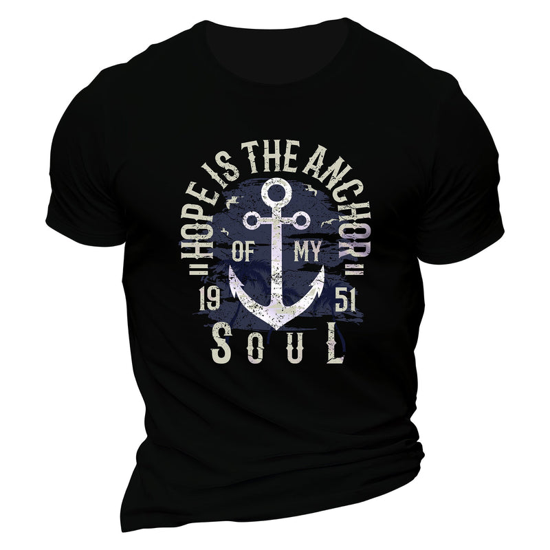 Man T Shirt Cotton round Neck Heat Transfer Patch Short Sleeve Shirt
