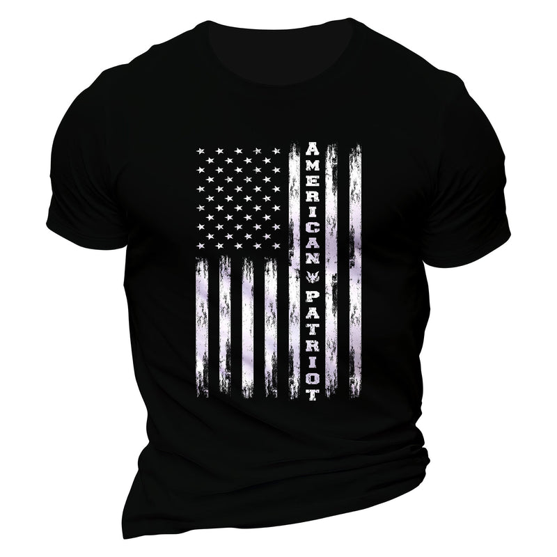 Man T Shirt Cotton round Neck Heat Transfer Patch Short Sleeve Shirt