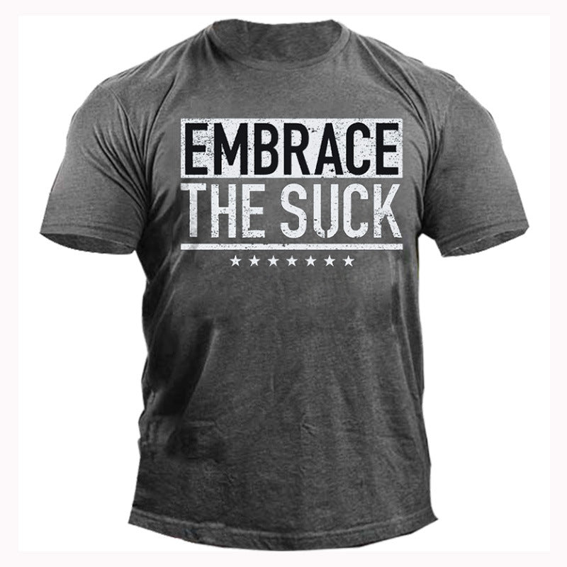 Man T Shirt Loose Gray Cotton Base Shirt