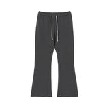Etai men's clothing high-quality loose-fit casual cotton flare sweatpants - american street style raw hem drawstring flare pants