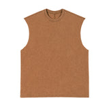 Etai men's clothing american retro loose sleeveless trendy brand t-shirt spring/summer new arrival washed pure cotton frayed hem tank top for men