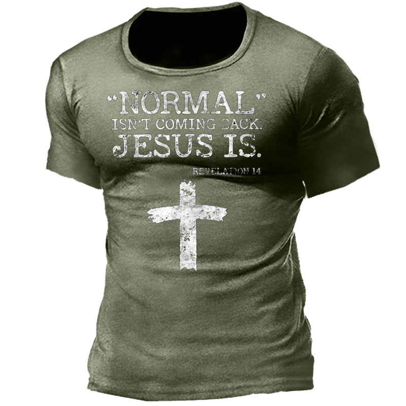 Man T Shirt Summer Short Sleeve Black Crew Neck Cotton Loose Printed Pullover T-shirt