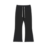 Etai men's clothing high-quality loose-fit casual cotton flare sweatpants - american street style raw hem drawstring flare pants