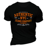 Man T Shirt Cotton round Neck Heat Transfer Patch Short Sleeve Shirt