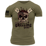 Man T Shirt Summer Cotton Green Loose Collarless T-shirt