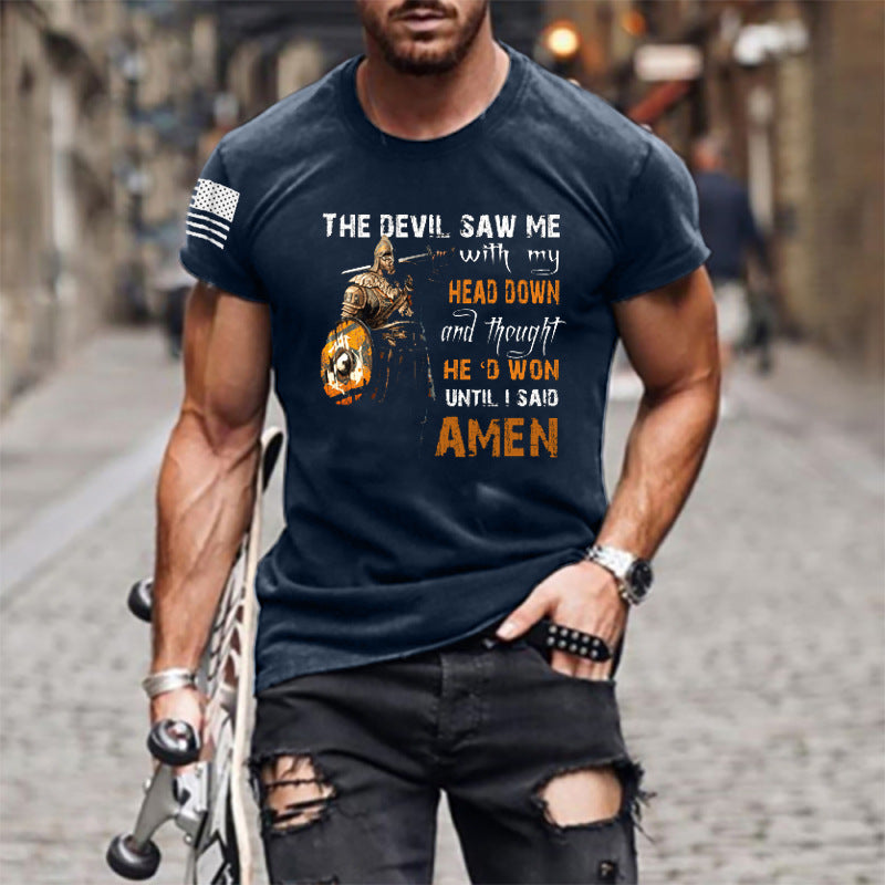 Man T Shirt Cartoon Anime Mesh Loose