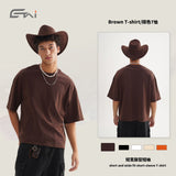 Etai men's apparel cross-border trendy brand short-sleeve solid color t-shirt - high-quality pure cotton men's crew neck undershirt