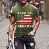 Man T Shirt Cotton Short Sleeve Flag Pattern Printed T-shirt