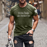 Man T Shirt Summer Letter Cotton Slim Sports Green Youth T-shirt