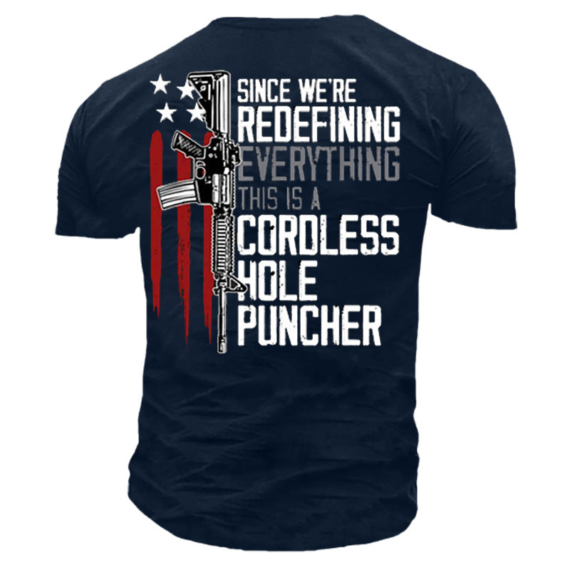 Man T Shirt Cotton round Neck Heat Transfer Patch T-shirt