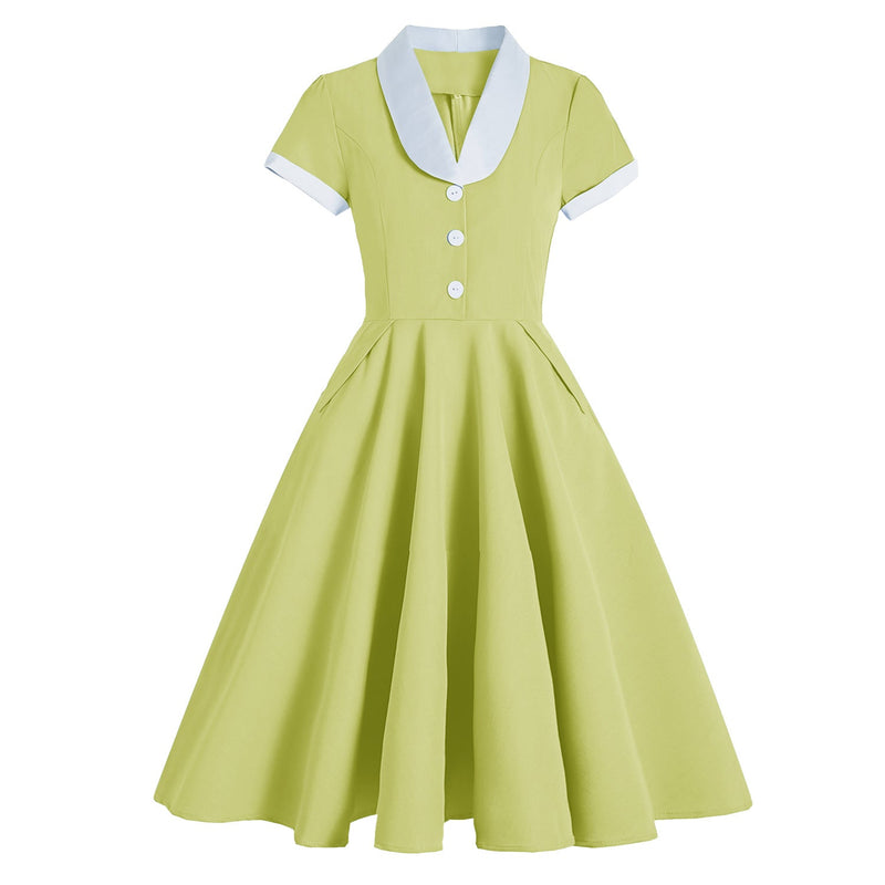 Betty Draper Valentine's Day Dress Vintage Court Waist-Tight Swing Mid-Length Dress