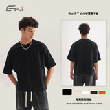Etai men's apparel cross-border trendy brand short-sleeve solid color t-shirt - high-quality pure cotton men's crew neck undershirt