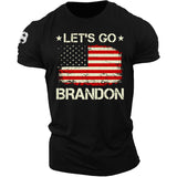 Man T Shirt Cotton Short Sleeve Flag Pattern Printed T-shirt