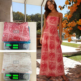 Women's dress - cross-border amazon fashion - european & american style - summer casual floral halter neck beach hawaiian vacation dress - lined