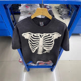 saint m t shirts  s.m. skull skeleton graphic crewneck pullover short sleeve t-shirt - wholesale