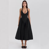 Women's dress - cross-border e-commerce, european & american style, spring collection, elegant v-neck halter neck sexy evening gown dress