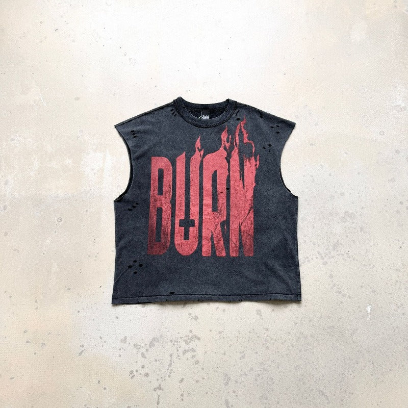 saint m t shirts  s.m letter print limited edition pullover casual tank top - wholesale
