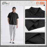 Etai men's lightweight breathable textured polo shirt - relaxed fit, short sleeve, premium style, fashionable light business woven t-shirt
