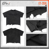 Etai men's clothing high-quality pure cotton distressed boxy short-sleeve men's t-shirt - vintage streetwear ripped tee