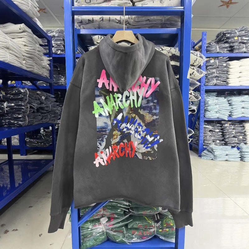 Saint m hoodie spring & fall s.m maria landscape pattern pullover hooded sweatshirt