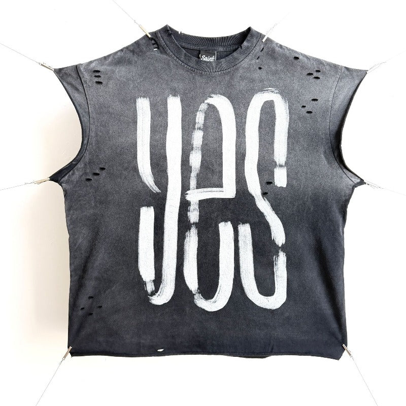 saint m t shirts  s.m letter print limited edition pullover casual tank top - wholesale