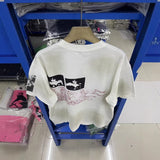 saint m t shirts  s.m. rockabilly american vintage crew neck drop shoulder washed distressed short sleeve tee - wholesale