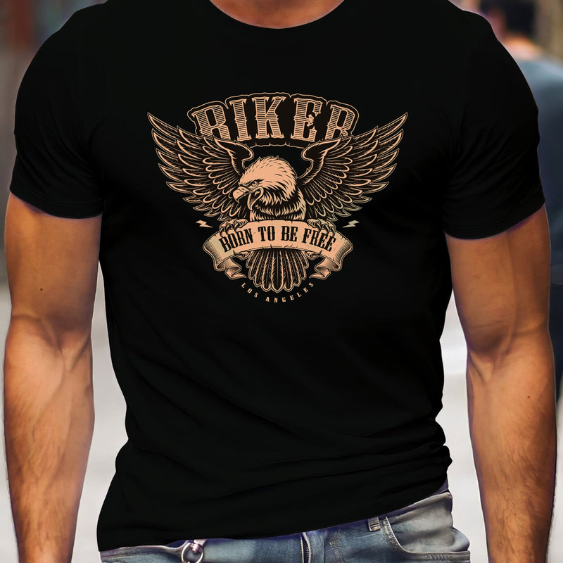 Man T Shirt Cotton round Neck Heat Transfer Patch Short Sleeve Shirt