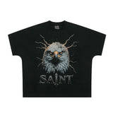 saint m t shirts  s.m eagle letter graphic crew neck pullover short sleeve t-shirt - wholesale