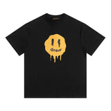Drew house t shirt spring and summer d@ew dissolving smiley face pattern round neck pullover short sleeves