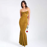 Women's dress: american summer style, ultra-sexy leopard print, low-cut, see-through, slim-fit cami dress