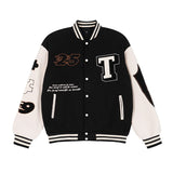 Etai men's american streetwear baseball jacket - premium color block fleece embroidered outerwear