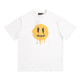 Drew house t shirt spring and summer d@ew dissolving smiley face pattern round neck pullover short sleeves