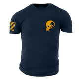 Man T Shirt Loose Sports Navy Blue Youth Cotton