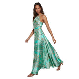 Women's dress - cross-border e-commerce, european & american spring bohemian style fashion printed camisole dress