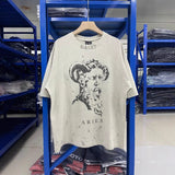 saint m t shirts  s.m sketch figure graphic crew neck pullover short sleeve top - wholesale