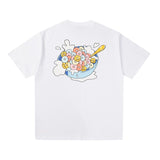 Drew house t shirt spring and summer d@ew cartoon candy pattern round neck pullover short sleeves