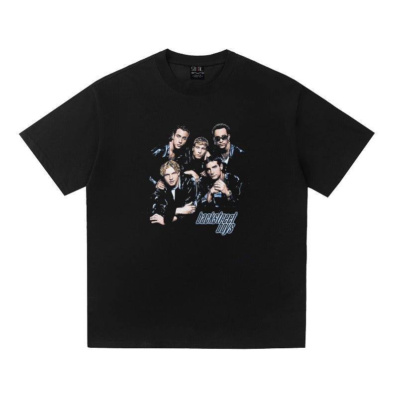 saint m t shirts  s.m band series graphic crewneck t-shirt - wholesale