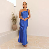 Women's dress: european and american cross-border fashion - slit, sexy, backless, solid color, suspender, long maxi dress for women