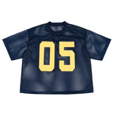 Summer trendy brand sports mesh jersey print t-shirt short sleeve men's boxy oversized youth men's outerwear t-shirt