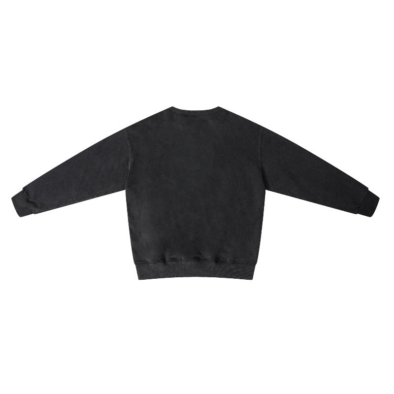 Saint m hoodie spring & fall s.m washed and distressed pure color round neck pullover sweatshirt