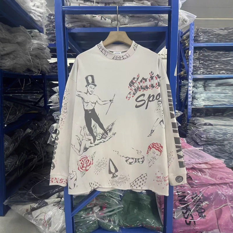 Saint m hoodie fall and winter s.m artist comic pattern round neck pulloverlong sleeves