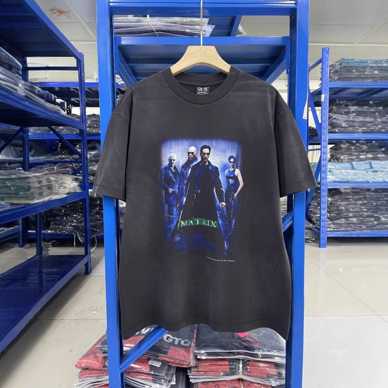 saint m t shirts  s.m. the matrix graphic crewneck pullover short sleeve t-shirt - wholesale