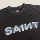 saint m t shirts  s.m distressed letter graphic crew neck pullover short sleeve top - wholesale