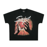 saint m t shirts  s.m. palm heart graphic crew neck short sleeve t-shirt - wholesale