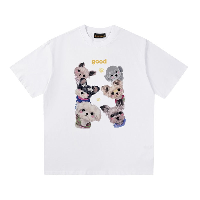 Drew house t-shirt - spring/summer d@ew pet puppy graphic crew neck pullover short sleeve - wholesale
