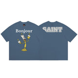 saint m t shirts  s.m vintage high street casual crew neck pullover short sleeve tee - wholesale