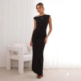 Women's dress - european and american export, cross-border e-commerce, amazon spring/summer hot seller, sleeveless, open back, ruched bodycon dress